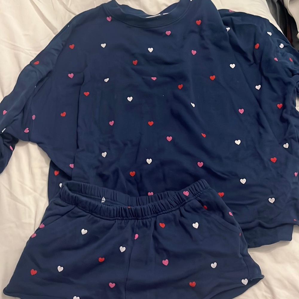 Sweatshirt/sweat shorts set